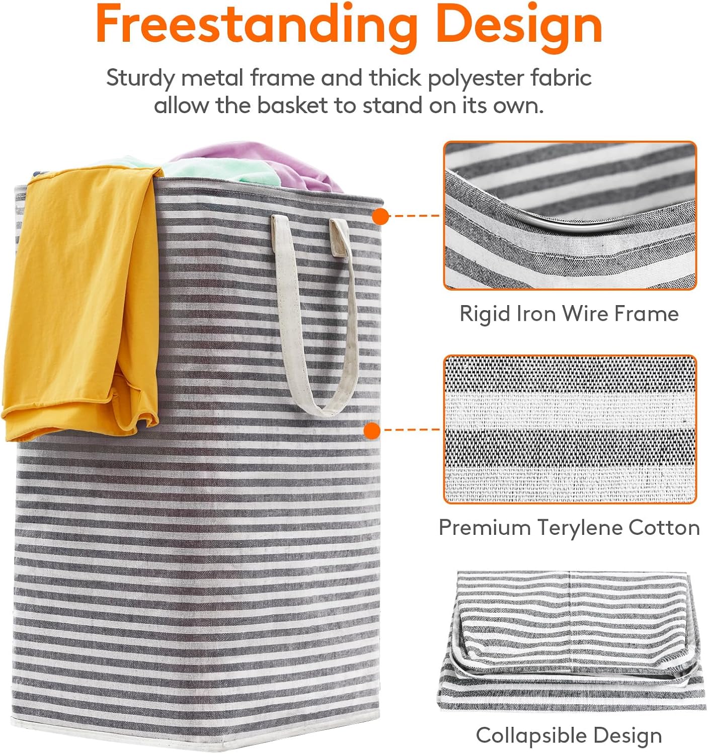Lifewit 4 Pack Laundry Hamper Large Collapsible Laundry Baskets, Freestanding Waterproof Clothes