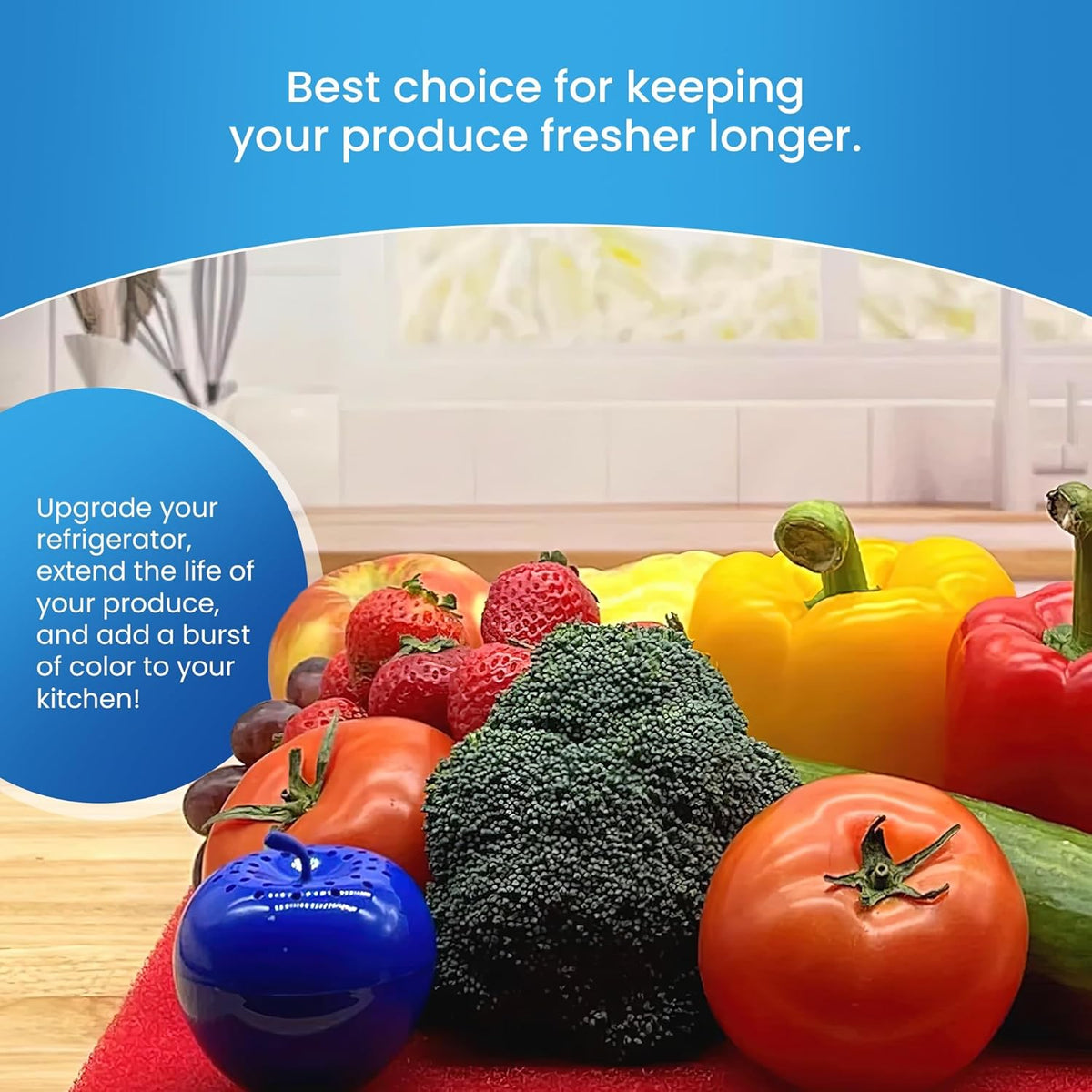 Bluapple FreshMats, Refrigerator Bin Liner, Fridge Drawer Mats, Crisper Life Extender Liner Keeps