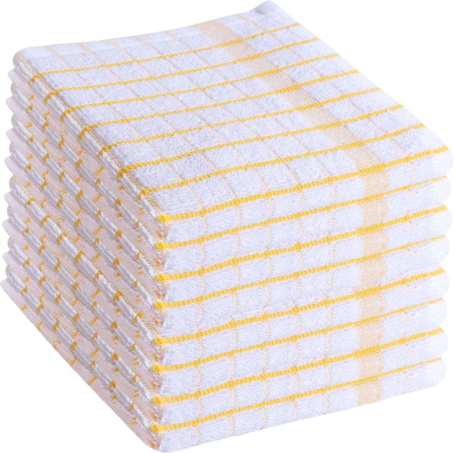 AMOUR INFINI Kitchen Dish Cloths Set of 8 - Ultra Soft, Highly Absorbent, Quick-Drying Terry Cotton