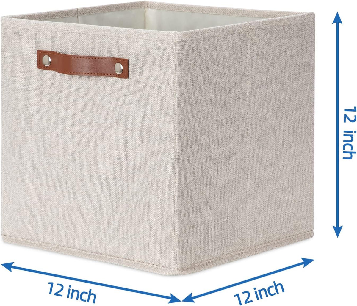 Temary Cube Storage Bins 12 Inch Storage Cubes 4PCs Fabric Organizer Bins Boxes with Handles
