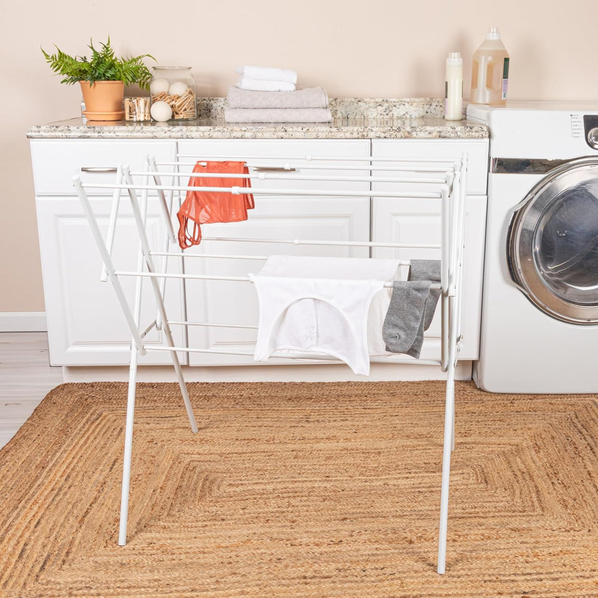Household Essentials Clothes Drying Rack, Foldable, Expandable and Collapsible Laundry Drying Rack