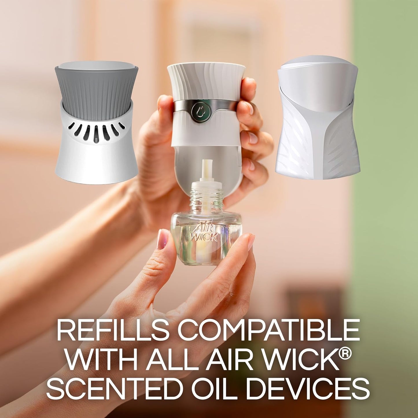 Air Wick Plug In Scented Oil Refills, Blue Sea + Beachwood, Air Fresheners for Home Long Lasting