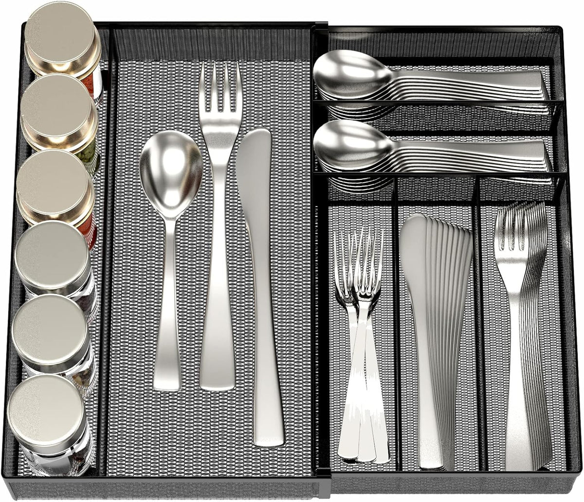 JANE EYRE Utensil Drawer Organizer - Expandable Cutlery Tray, Silverware/Flatware Storage Divider