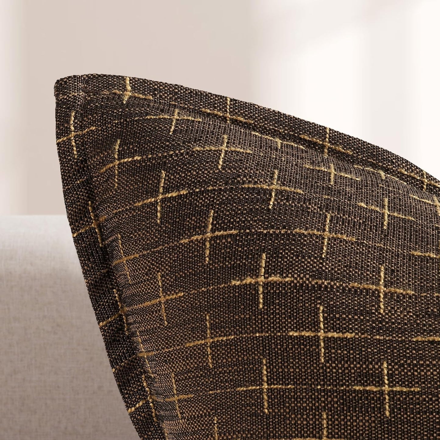 ZWJD Pillow Covers 26x26 Set of 2 Soft Polyester Textured Pillow Covers with Stylish Flange Edge
