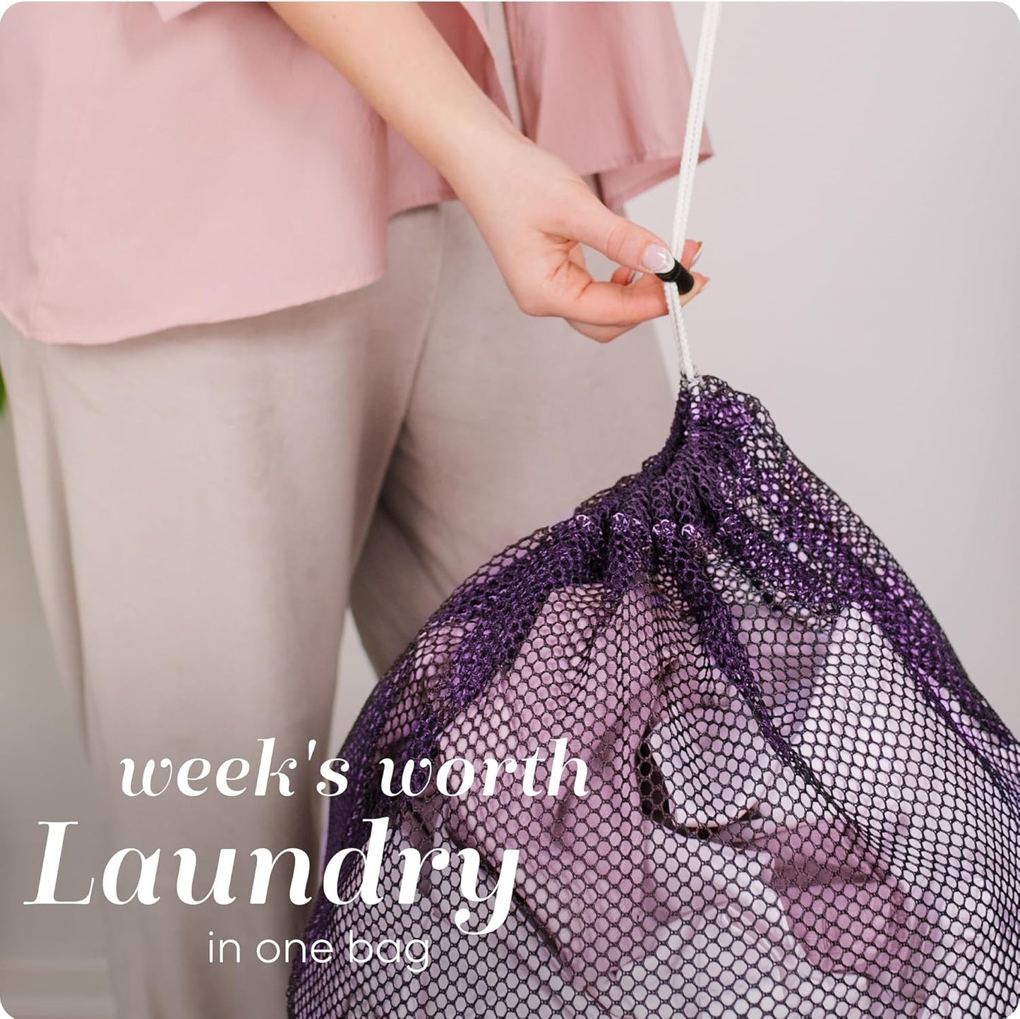 Handy Laundry Mesh XL Laundry Bag - Durable, Machine Washable with Secure Drawstring Closure