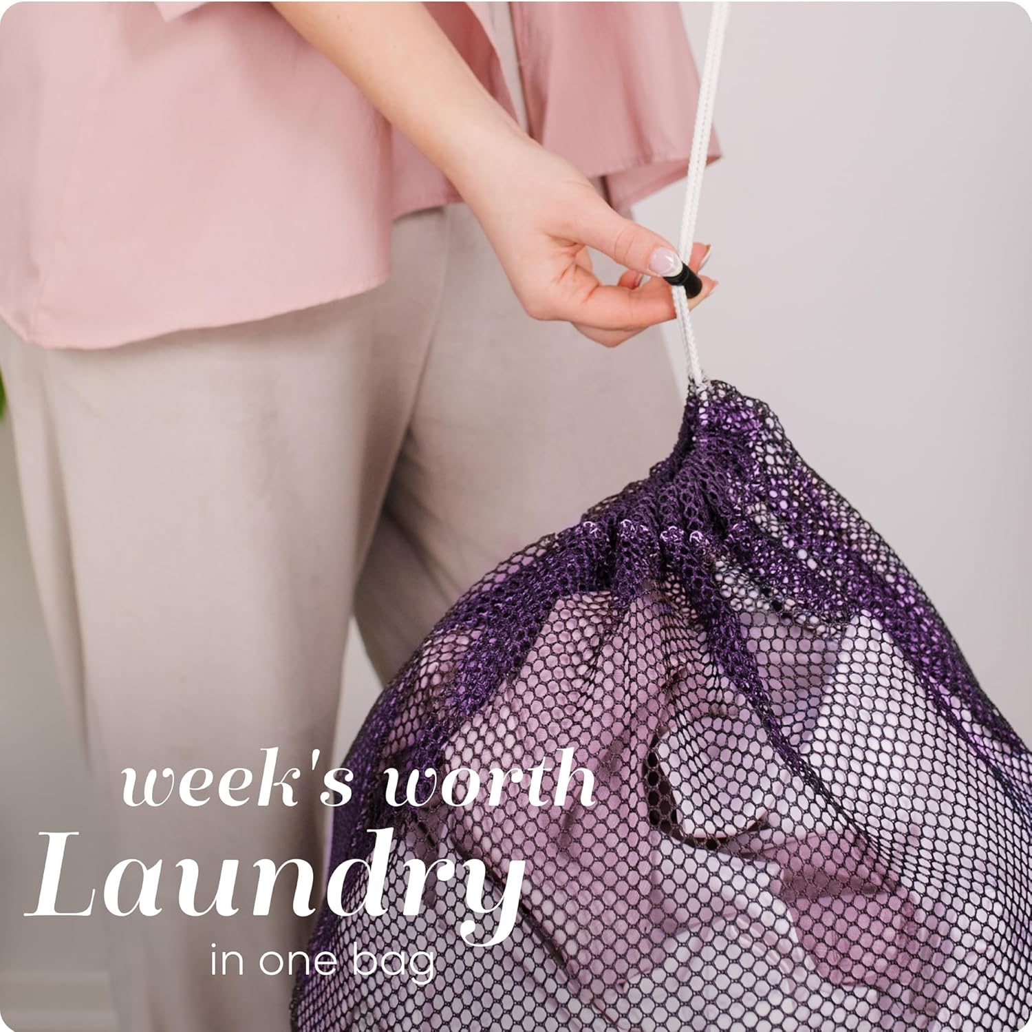 Handy Laundry Mesh XL Laundry Bag - Durable, Machine Washable with Secure Drawstring Closure
