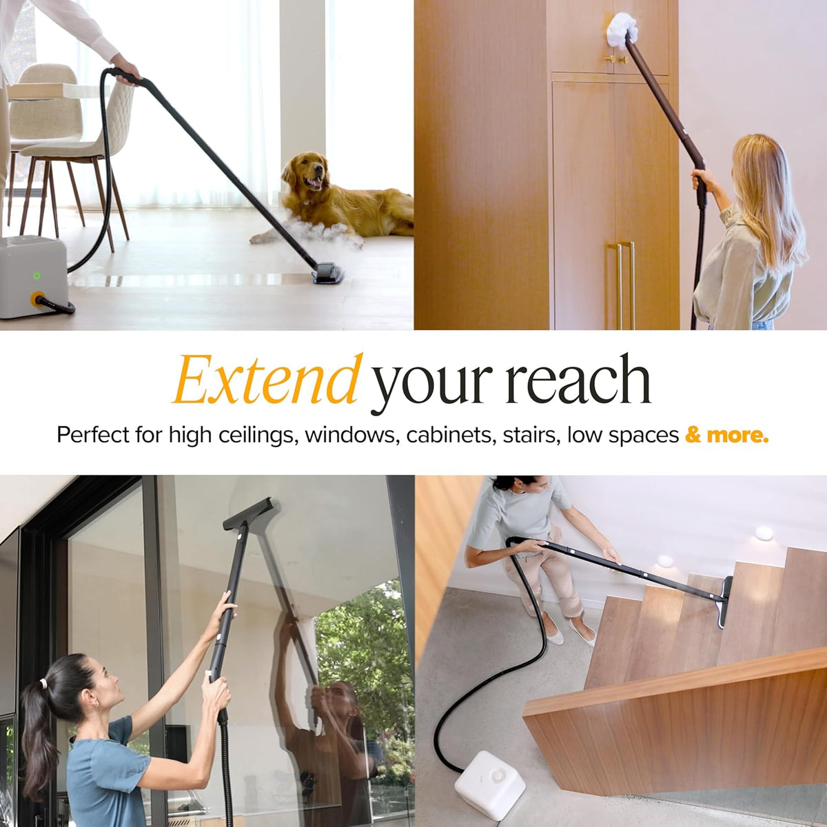 Dupray Neat Single Extension Tube for Steam Cleaner (Accessory Part) – Extended Reach for