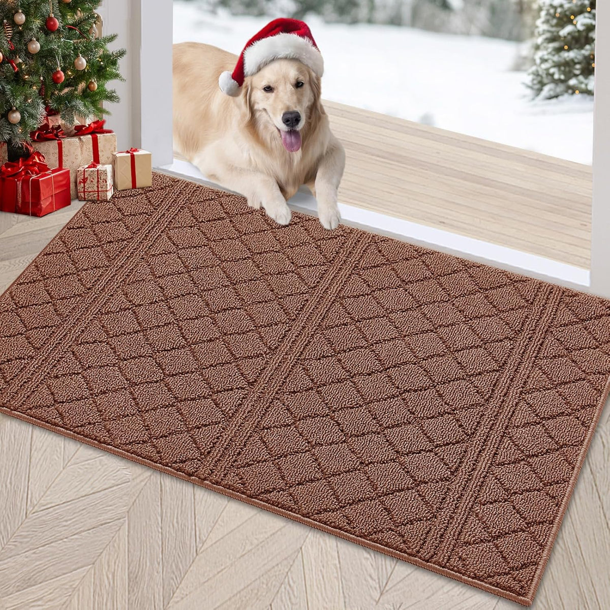 REFETONE Indoor Doormat, Front Back Door Mat 32"x48" Absorbent Rubber Backing Non Slip Door Mats