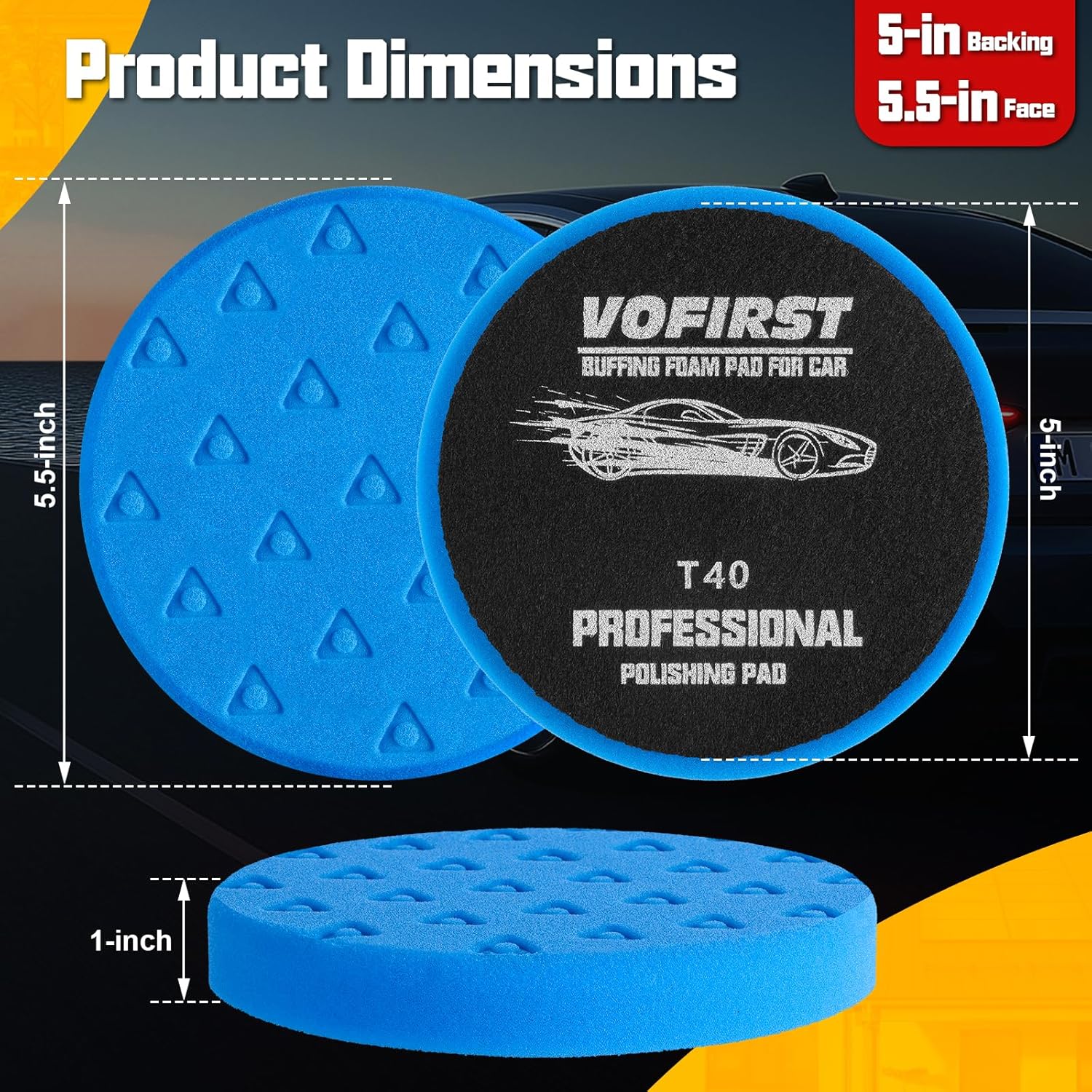 8 Pcs Polishing Pads, Buffing Pads 5.5 Inch 138mm for 5 Inch Backing Plate, High-Density & Reusable