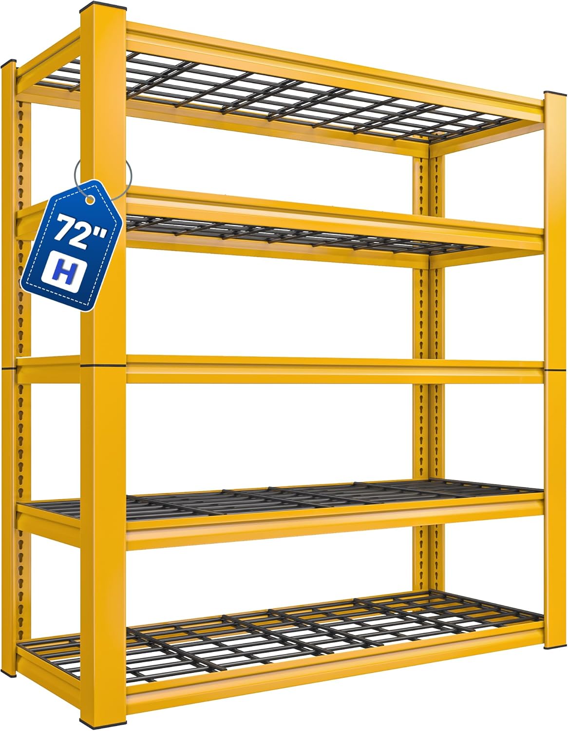 REIBII 72''H Garage Shelving 3010 LBS Storage Shelves Adjustable Metal Shelving 5 Tier Metal