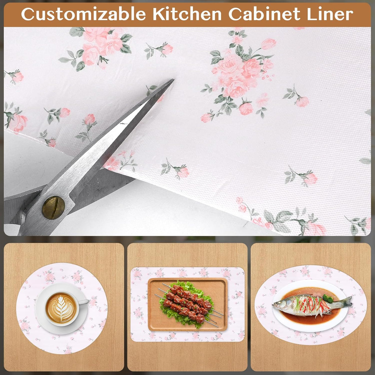 Non-Adhesive Shelf and Drawer Liner for Kitchen Cabinets, 12 in x 17FT Strong Non-Slip Cabinet