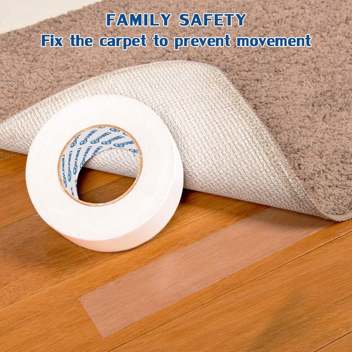 Heavy Duty Carpet Tape Double Sided 4 INx30YD Rug Tape for Area Rugs on Carpet, Perfect Rug Gripper