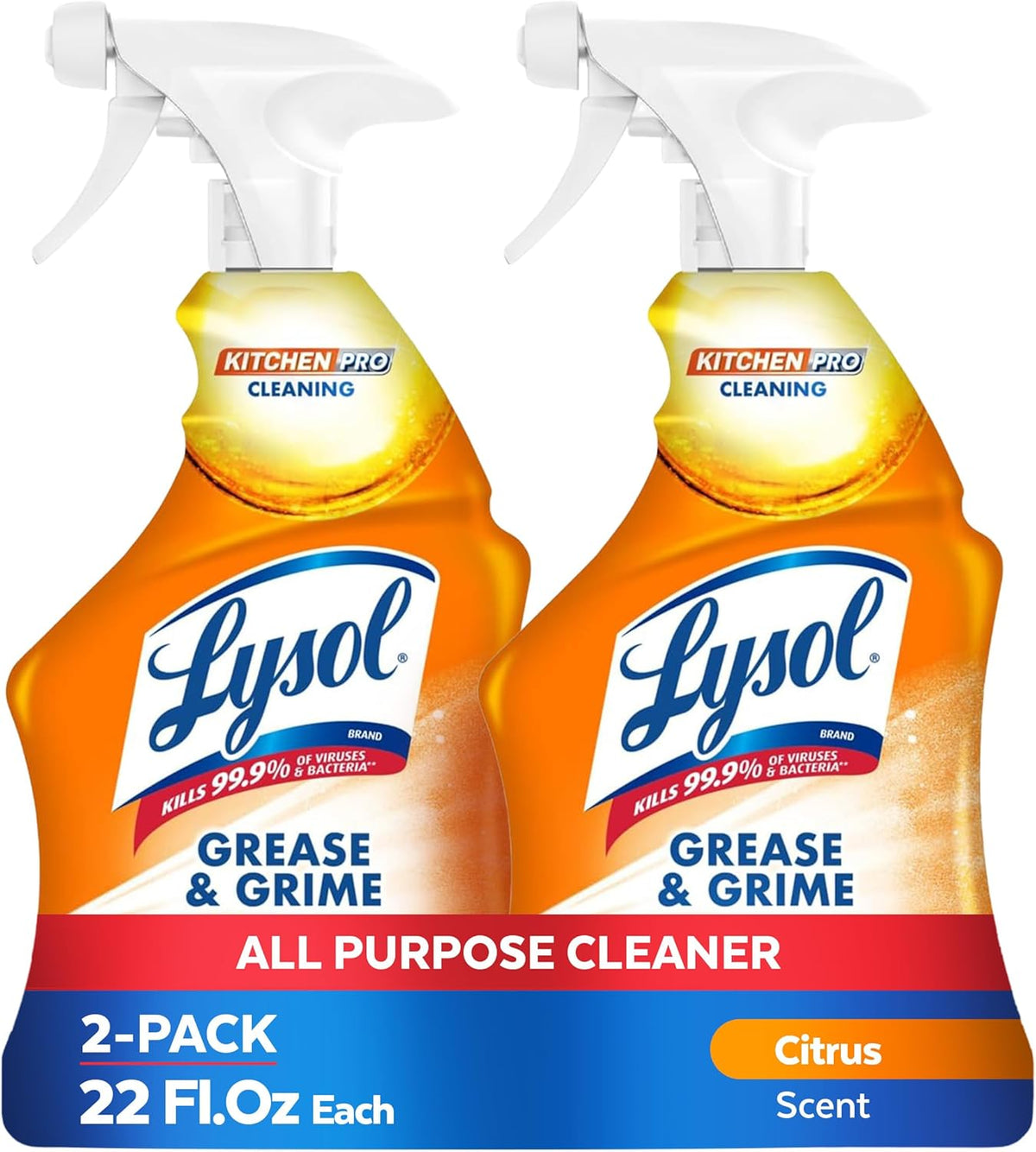 Lysol Pro Kitchen Spray Cleaner and Degreaser, Antibacterial All Purpose Cleaning Spray for