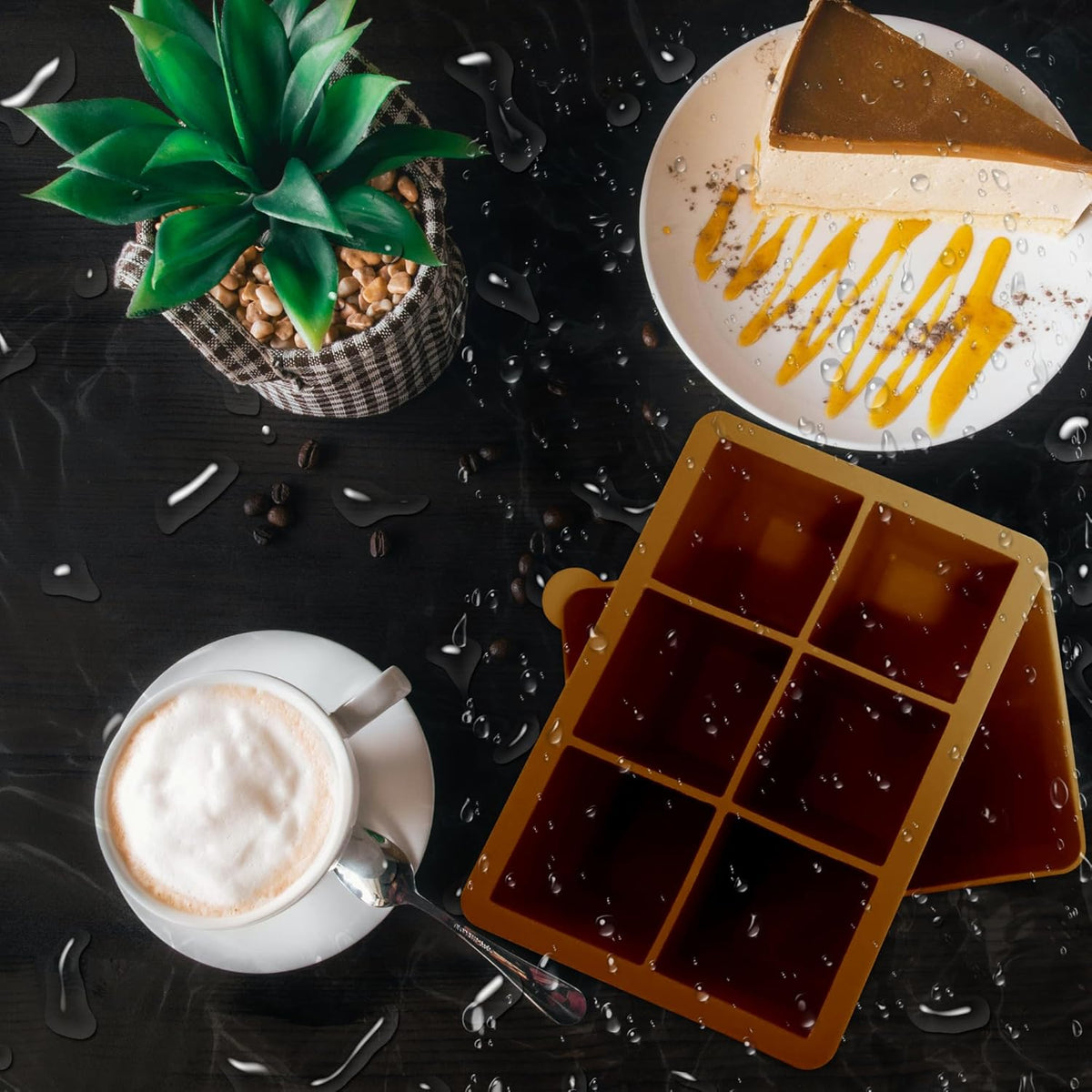 Silicone Ice Cube Trays with Lids,Large Square Ice Cube Molds for Freezer, Whiskey, Cocktail