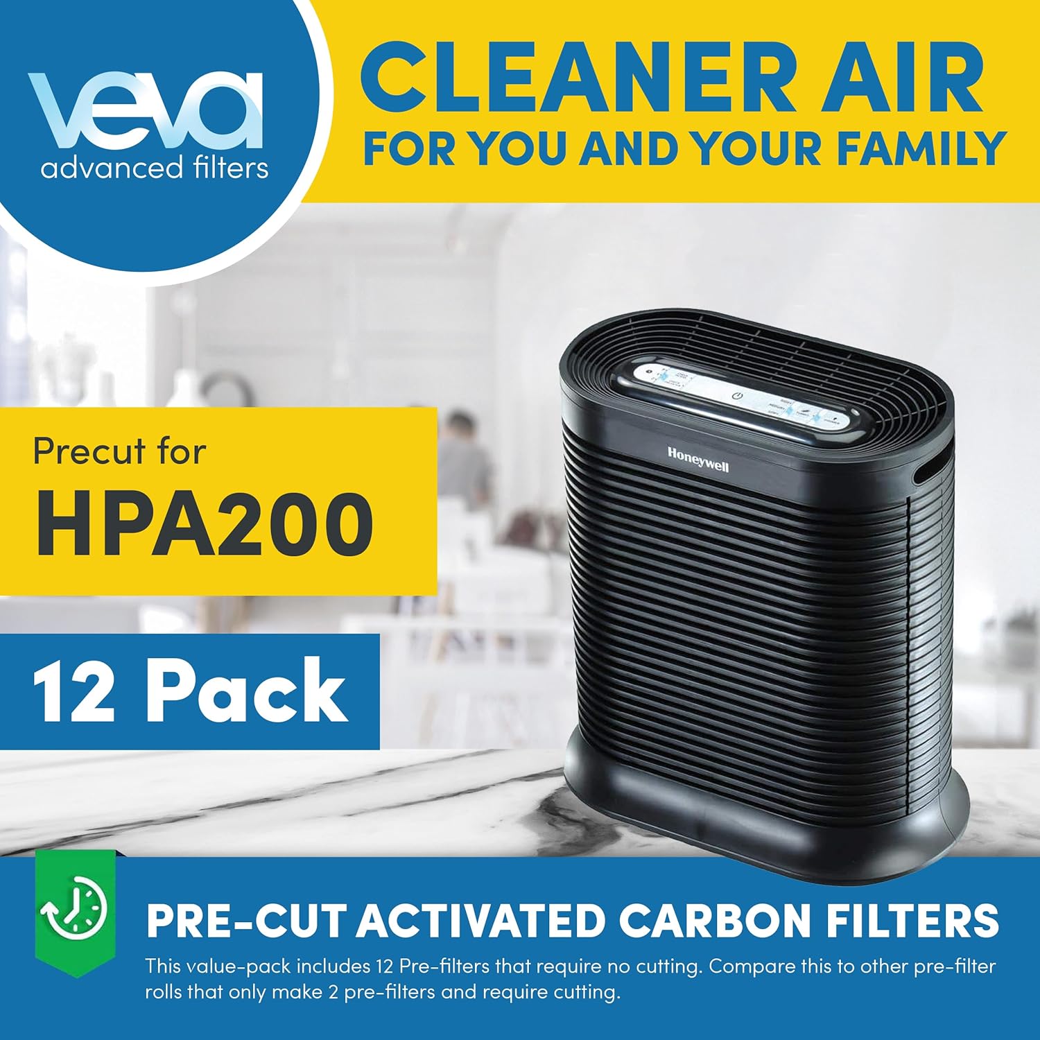 HPA200 Pre-Filters Replacement for Honeywell Air Purifier - 12 Pack - HRF-A200 Filter A Compatible