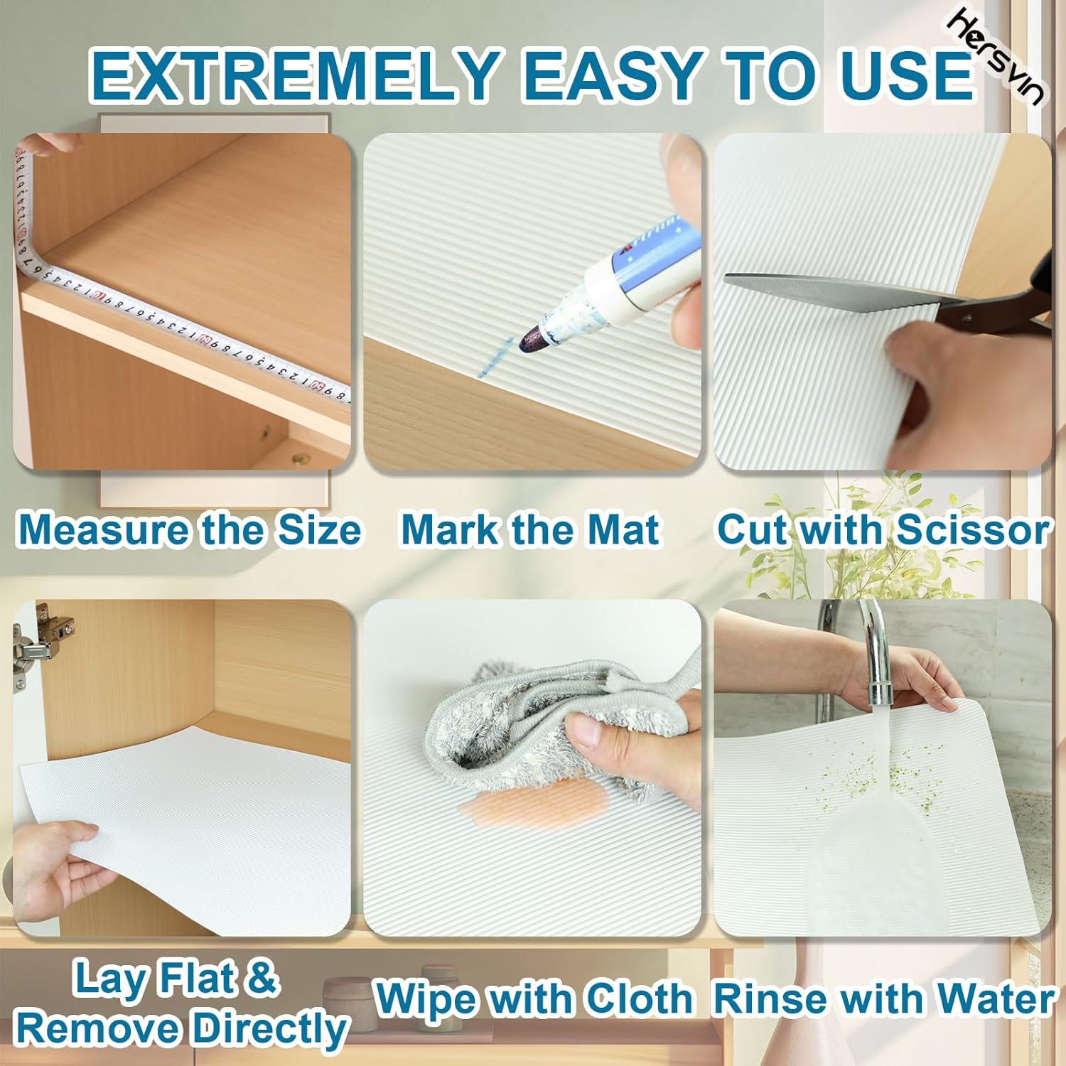 Shelf Liners 10 in x 20 ft EVA Drawer Mats, Non-Adhesive Cupboard Protector, Kitchen Cabinet Lining