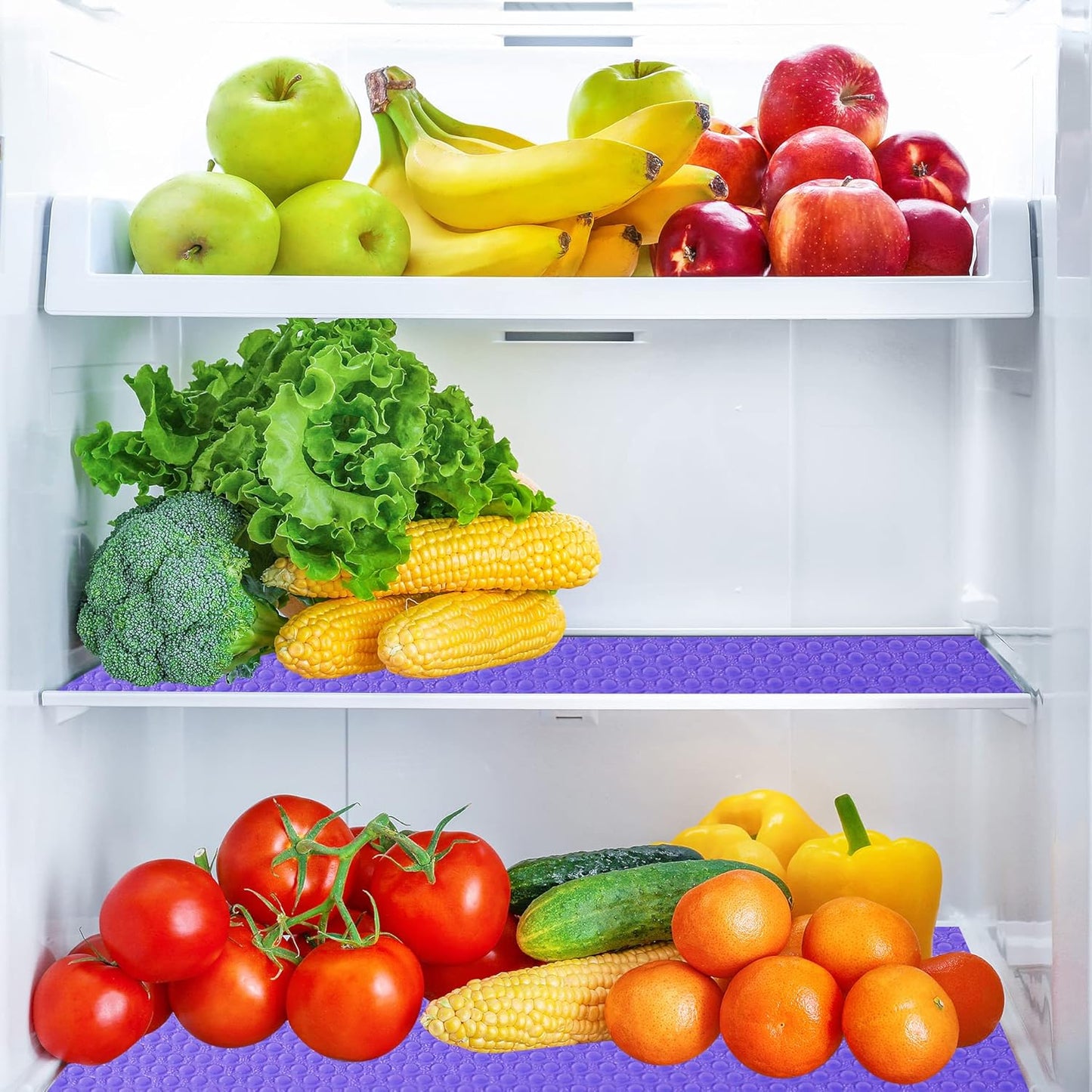 8Pcs Refrigerator Liners, Washable Fridge Liner Mats Covers Pads for Glass Shelf Cupboard Cabinet