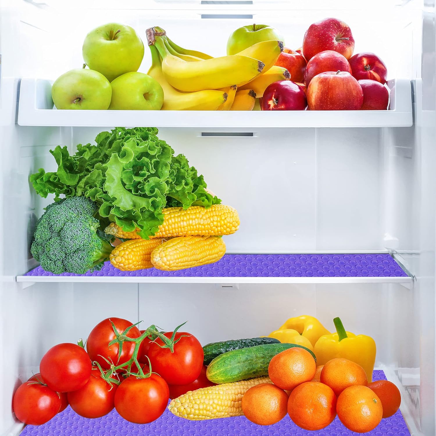 8Pcs Refrigerator Liners, Washable Fridge Liner Mats Covers Pads for Glass Shelf Cupboard Cabinet