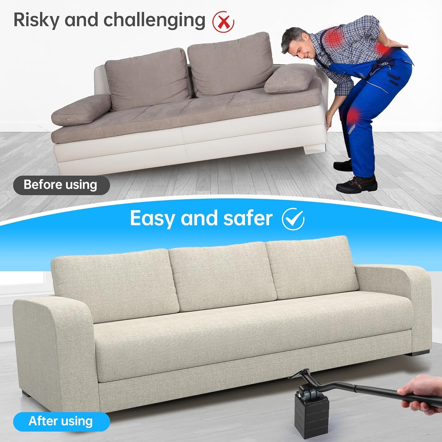Furniture Lifter Tool, Appliance Lifter, Save 80% Effort, Lift Up to 800 Pounds Heavy Items