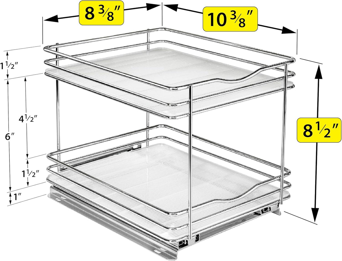 LYNK PROFESSIONAL® Pull Out Spice Rack Organizer for Inside Kitchen Cabinets - 8-1/4 inch Wide