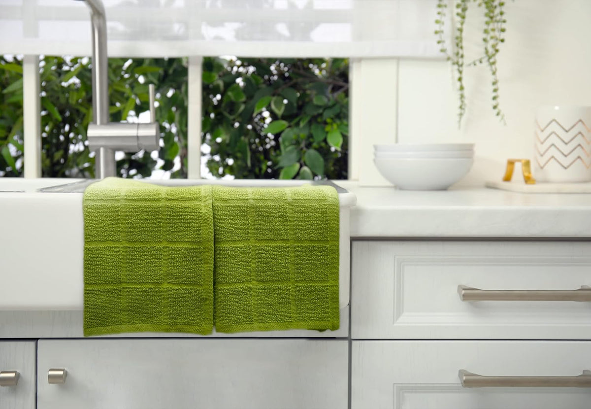 100% Cotton Terry Dish Cloth & Dish Towel, 6 Pack, Super Soft and Absorbent Kitchen Towels, Perfect