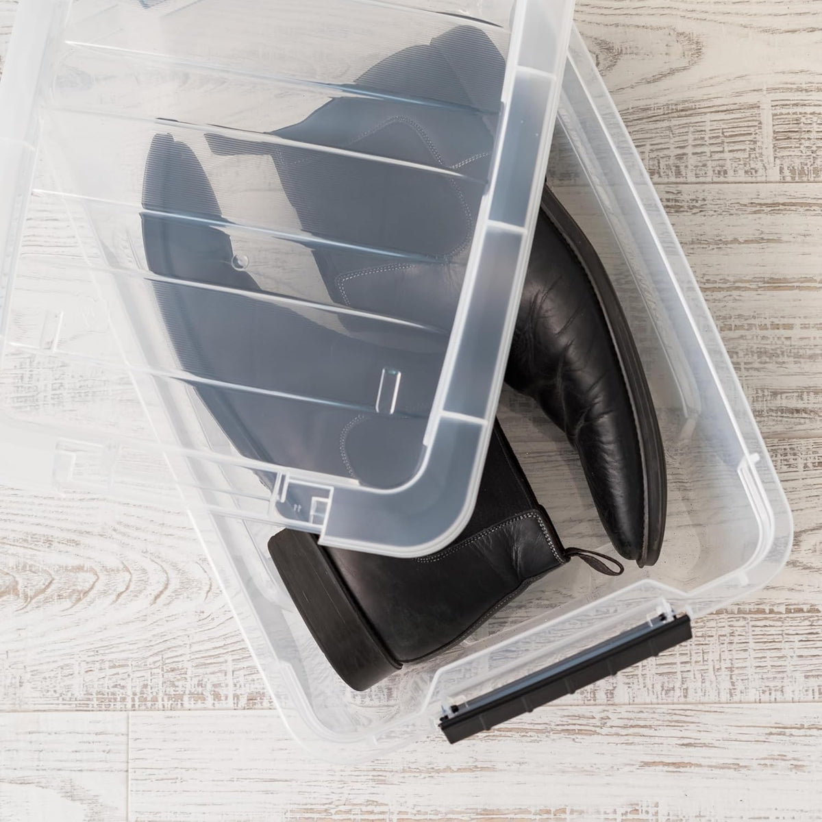 IRIS USA 4-Pack Storage Bins with Lids, 13 Quart, Made in USA Stackable See-Through Organizing