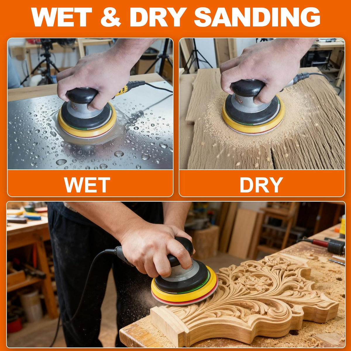24 PCS 5 Inch Sanding Sponge Discs with Hook and Loop Backing - Multiple Grits 180 to 2000 for