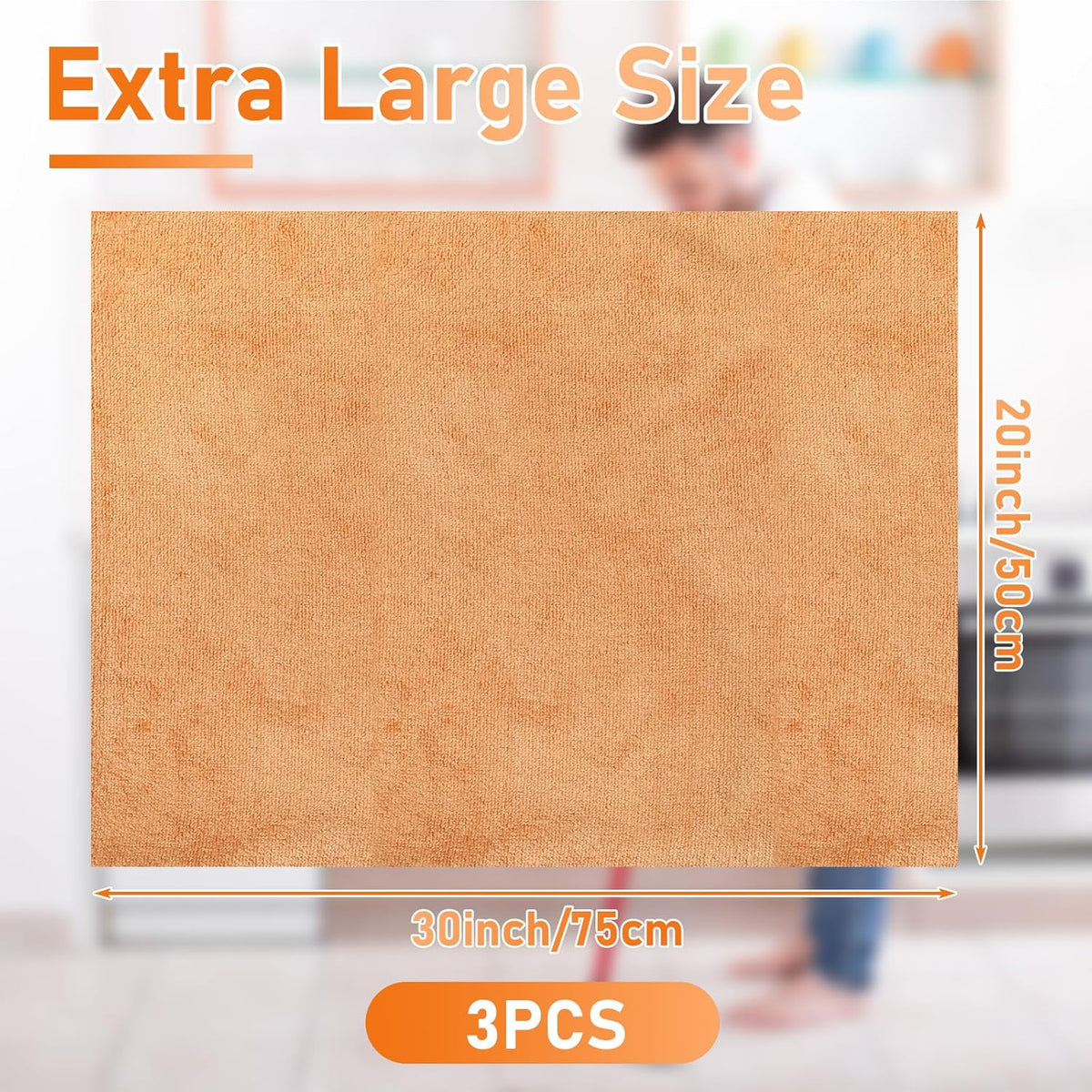 Newwiee 3 Pcs Extra Large Microfiber Cleaning Cloth 30" x 20" Washable Reusable Microfiber Towel