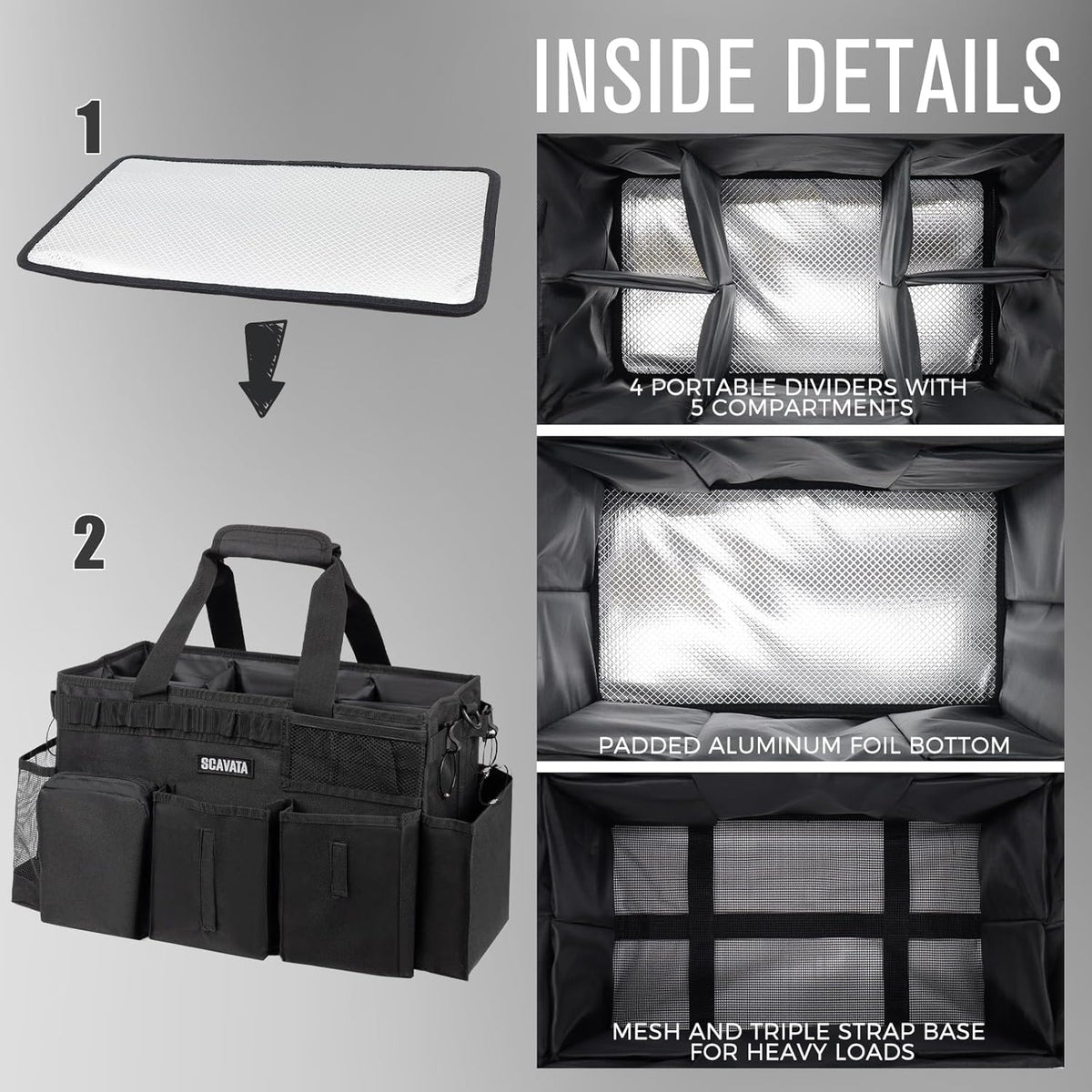 Wearable Cleaning Caddy Bag, Supplies Organizer with Handle & Shoulder Straps for Housekeepers