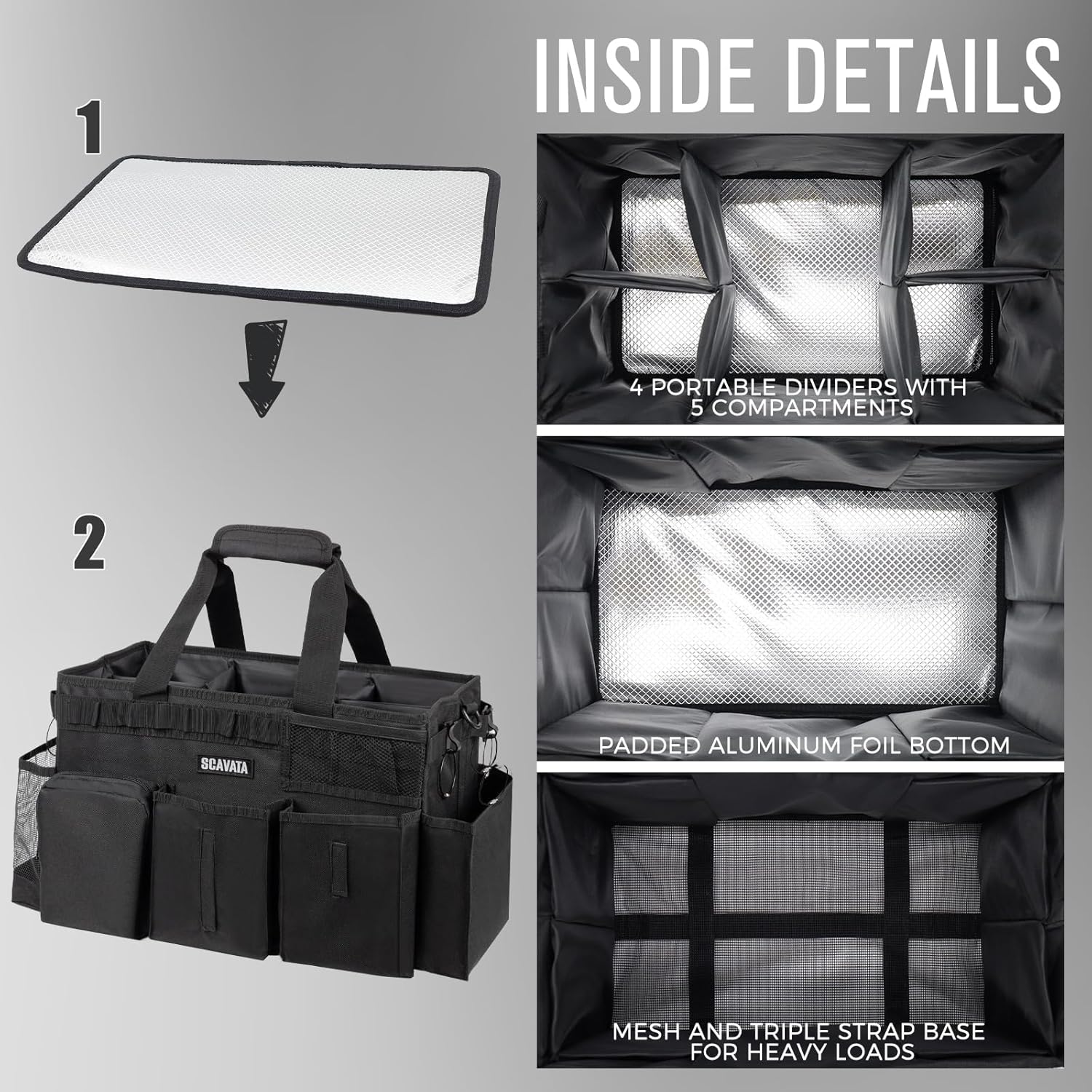 Wearable Cleaning Caddy Bag, Supplies Organizer with Handle & Shoulder Straps for Housekeepers