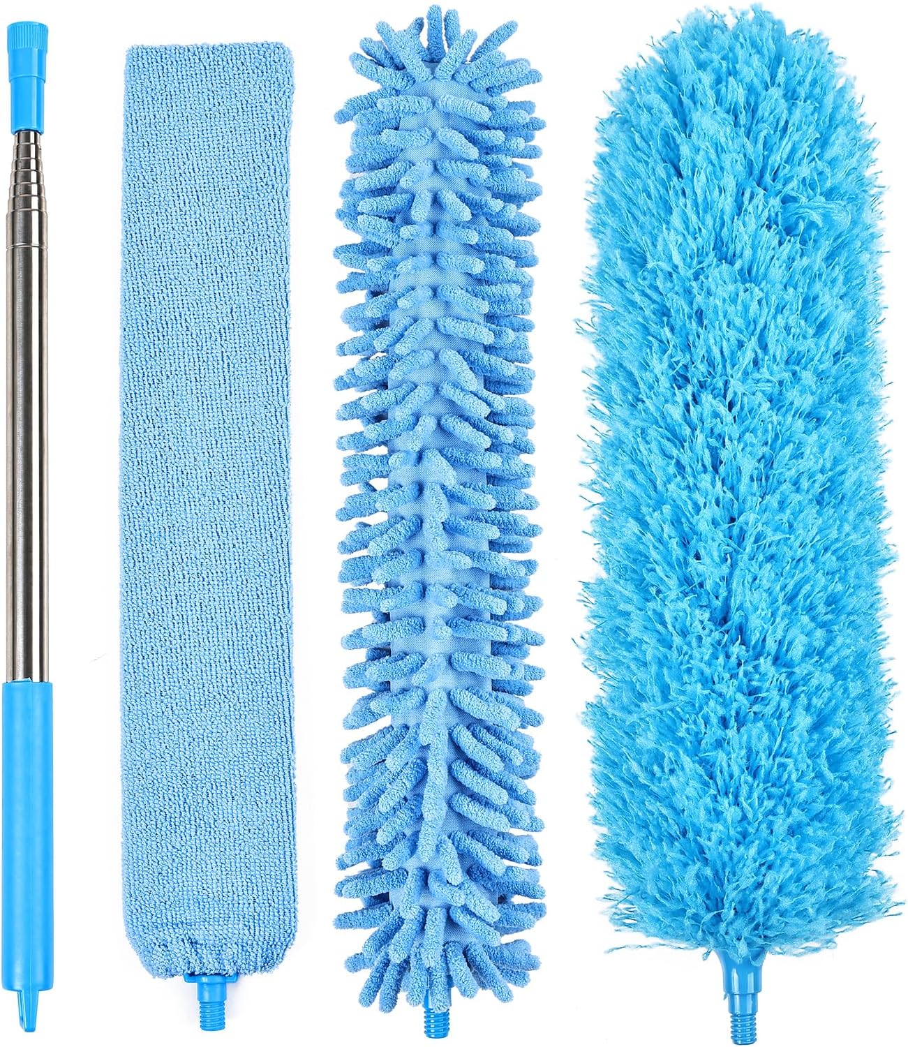 4PCS Microfiber Duster Kit, 3 in 1 Microfiber Dusters Retractable Gap Dust Cleaner and Chenille