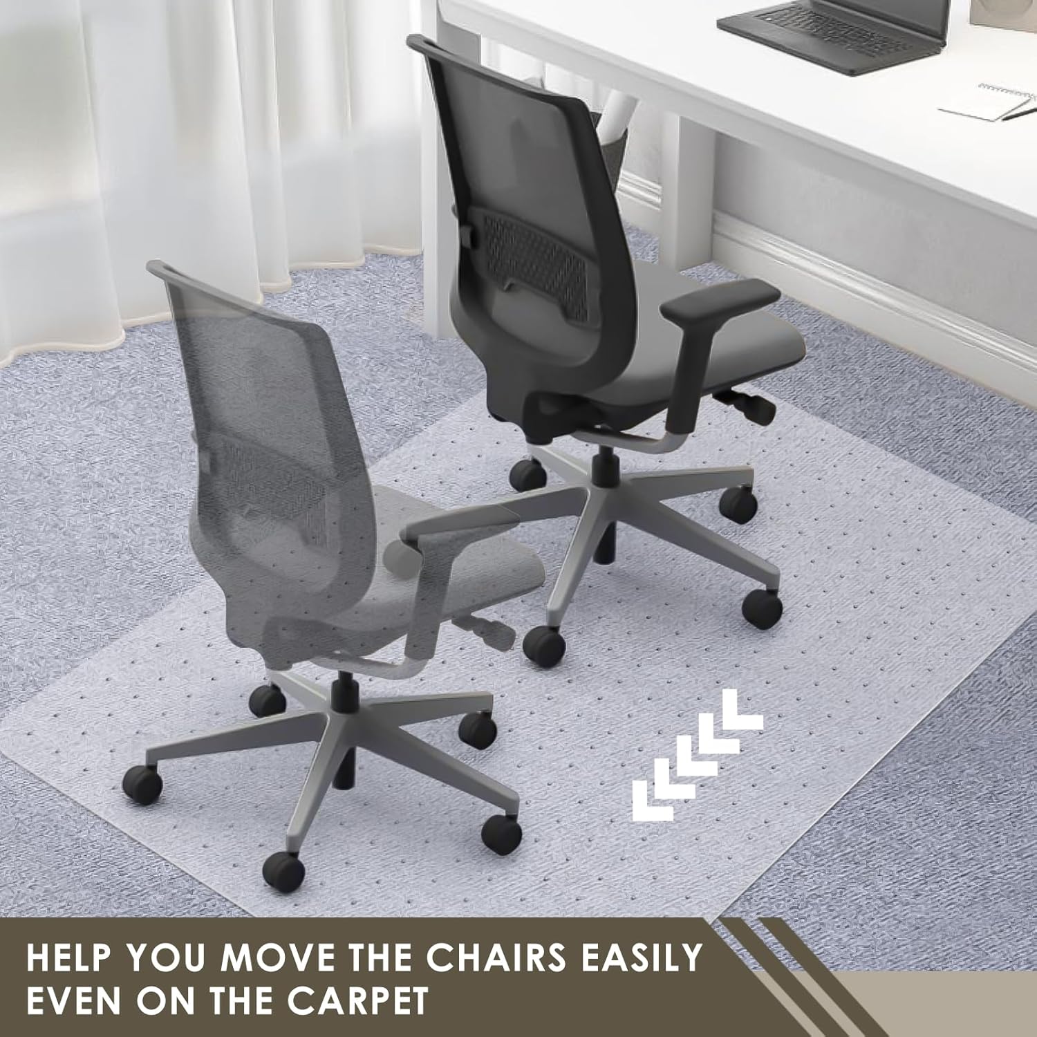 Azadx Heavy Duty Office Chair Mat for Carpet 45" x 53" Hard Material Chair Mat for Carpeted Floor