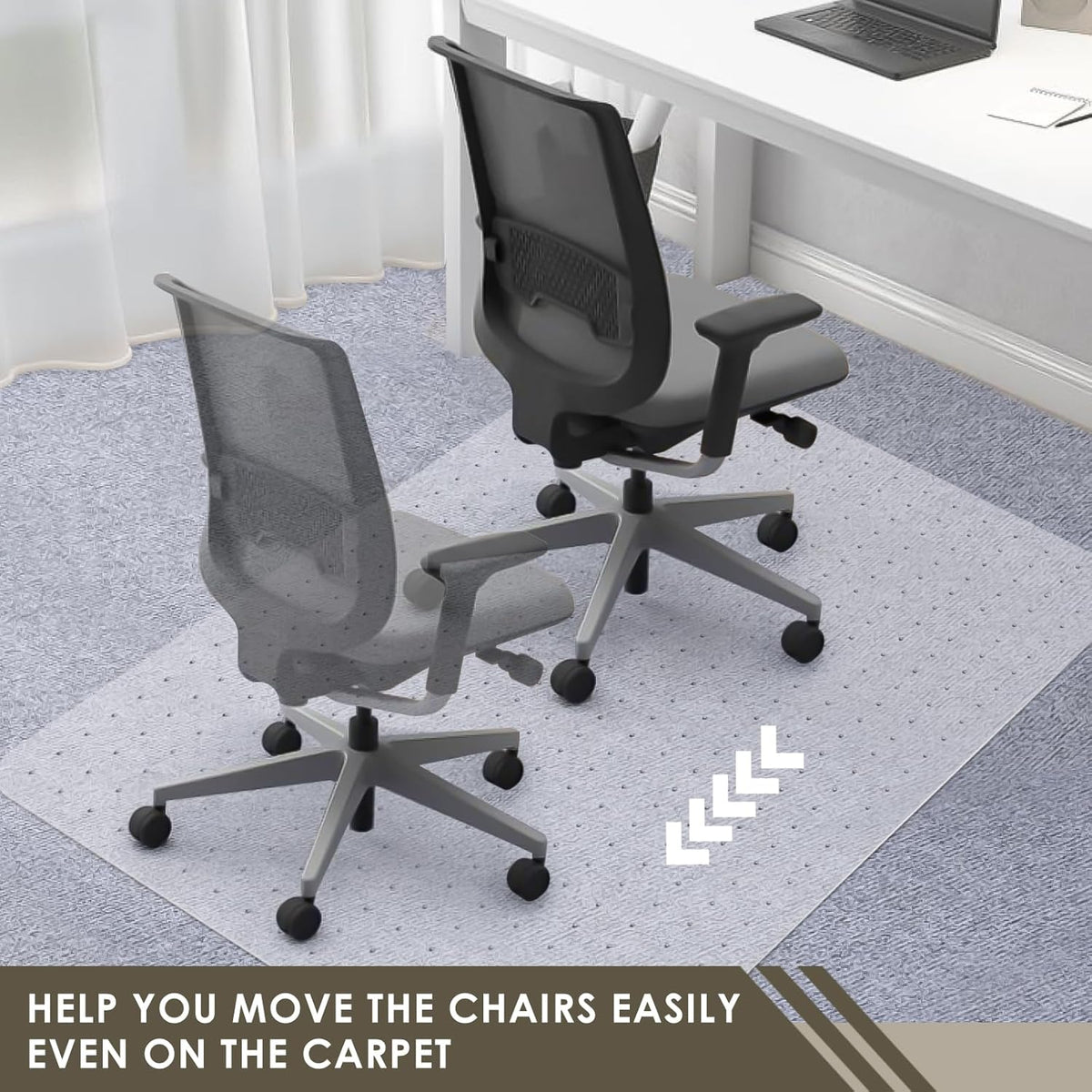 Azadx Heavy Duty Office Chair Mat for Carpet 32" x 55" Hard Material Chair Mat for Carpeted Floor