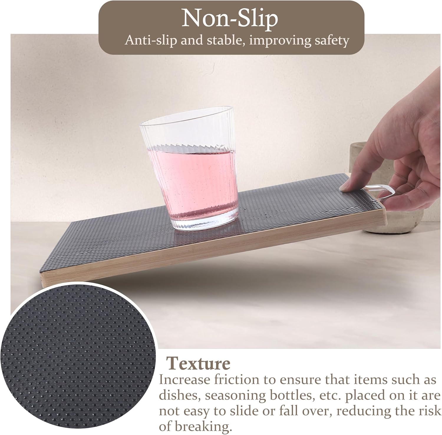 Cabinet Shelf Liner 11 Inch Wide X 20 Ft Non-Slip Kitchen Drawer Liners Waterproof & Oil-Proof