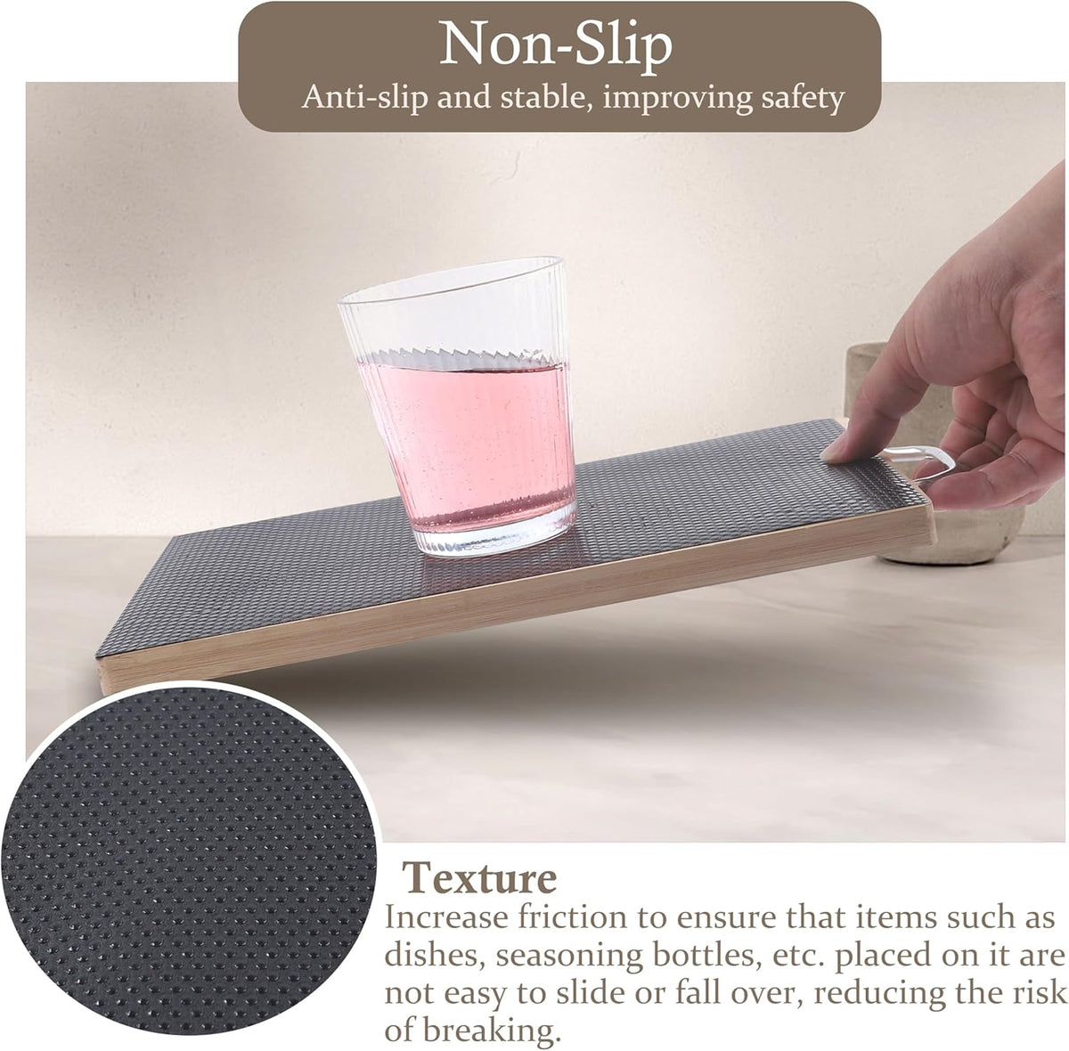 Shelf Liner Non-Slip 10 Inch Wide X 20 Ft Kitchen Cabinet Drawer Liners Waterproof & Oil-Proof