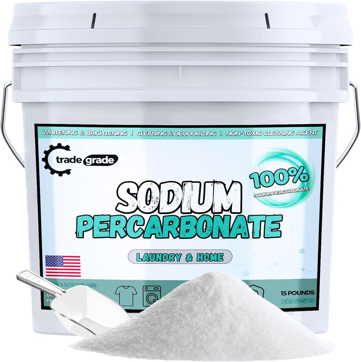 TradeGrade Sodium Percarbonate Powder – Eco-Friendly Non-Toxic Oxygen Bleach for Laundry, Home &
