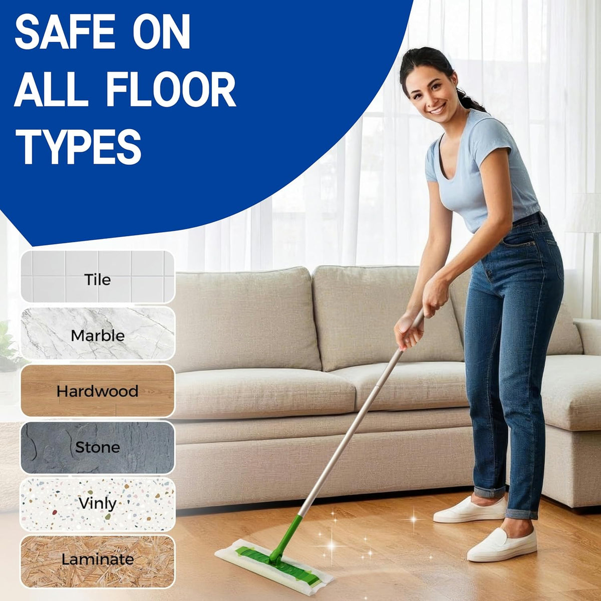 Dry Sweeping Cloths Disposable Mop Refills Floor Dust Mop Pad, Floor Cloth Refills for Swiffer