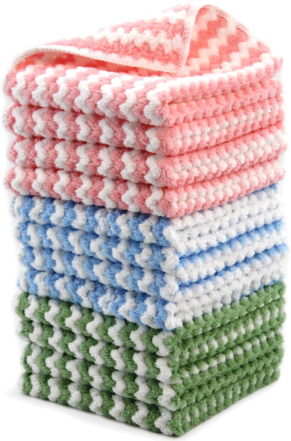 Microfiber Cleaning Cloth,Super Absorbent 12 Pack Dish Towels for Kitchen,Fast Drying Dish Cloth