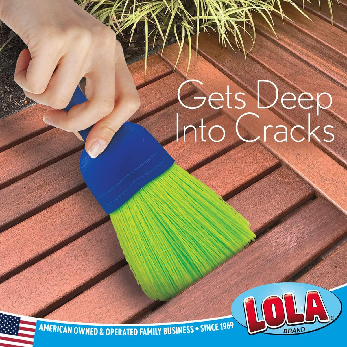 LOLA Whisk Broom, Hand Brush, 2 Pack, Durable Bristles, Whisks Away Dirt & Debris, Compact, Hang