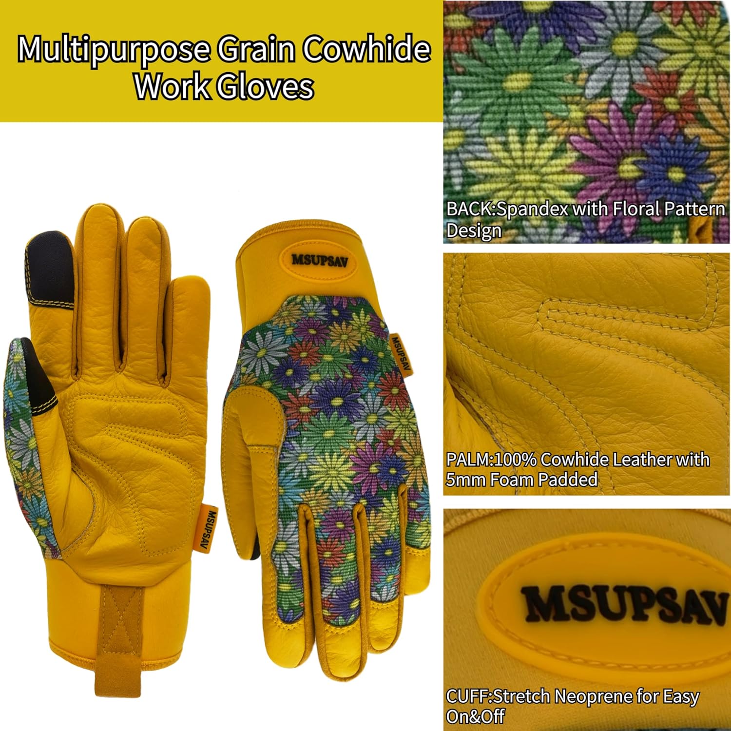 Thorn Proof&Puncture Resistant Gardening Gloves with Grip,Garden Gloves for Women, Leather Work