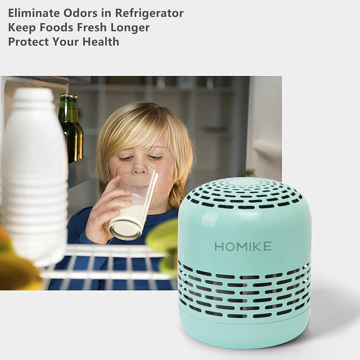 HOMIKE Refrigerator Deodorizer, Odor Eliminator,Last up to 10 Years for Car,Closet,Shoes