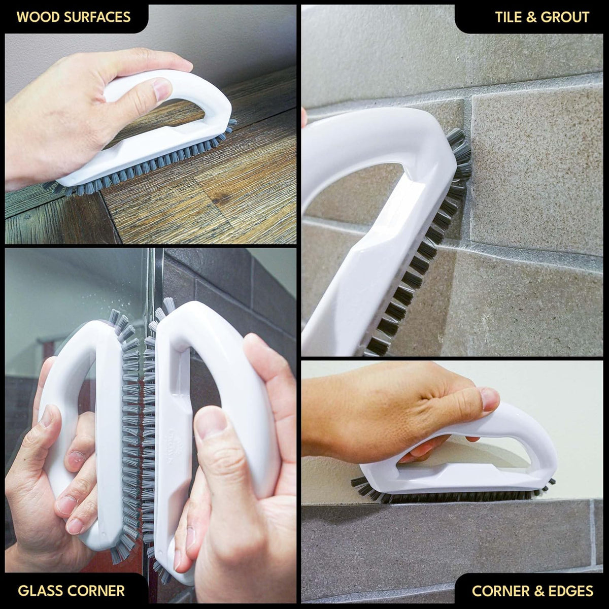 Grout Brush with Stiff Nylon Bristles, Heavy Duty Hand Grout Scrub Brush for Cleaning Baseboards