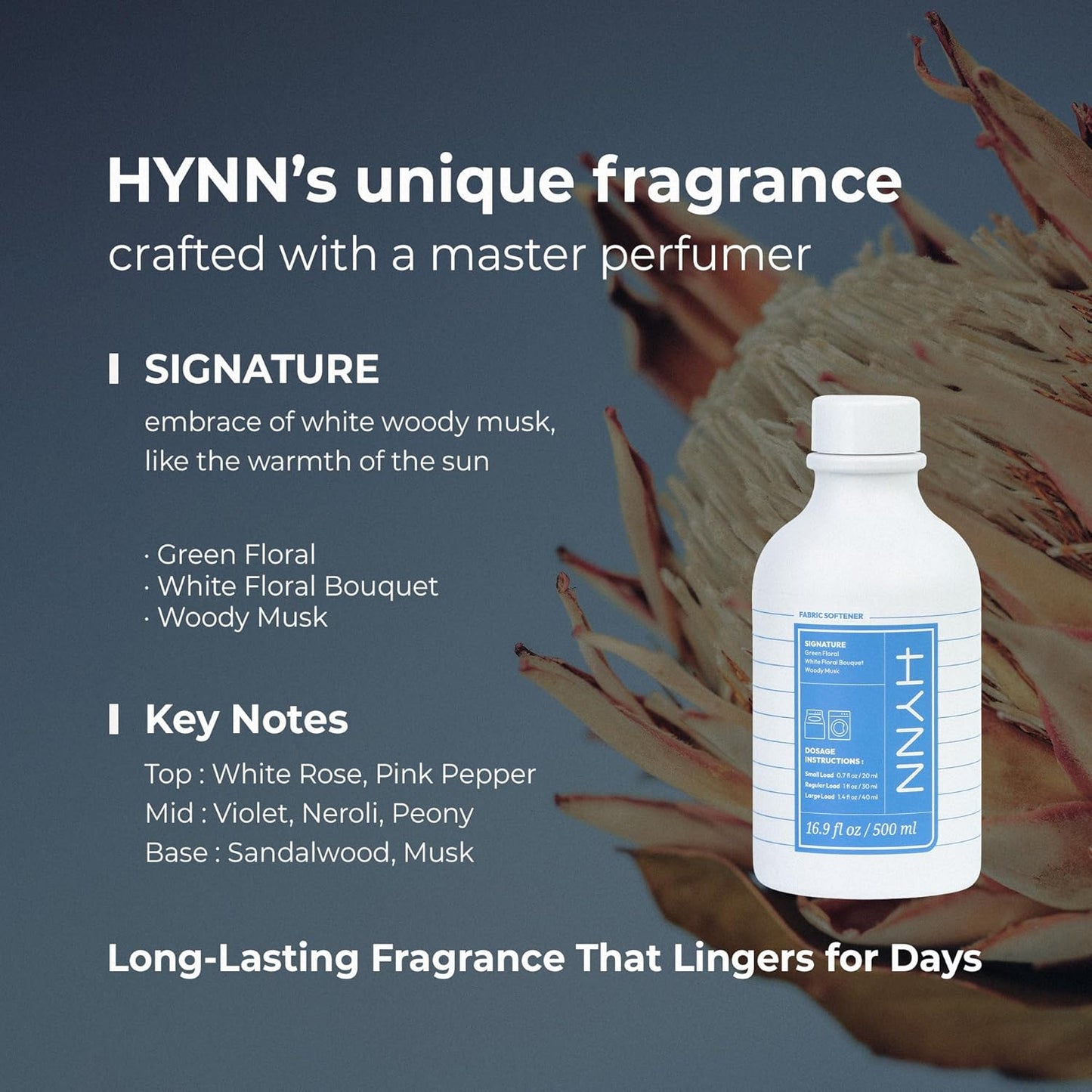 Concentrated Liquid Fabric Softener, Hypoallergenic & Gentle on Skin, Korean Scent Experience