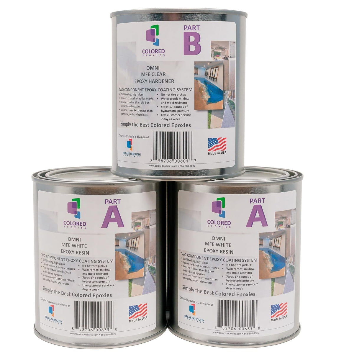 Coloredepoxies 10013 White Epoxy Resin Coating Made with Beautiful and Vibrant Pigments, 100%