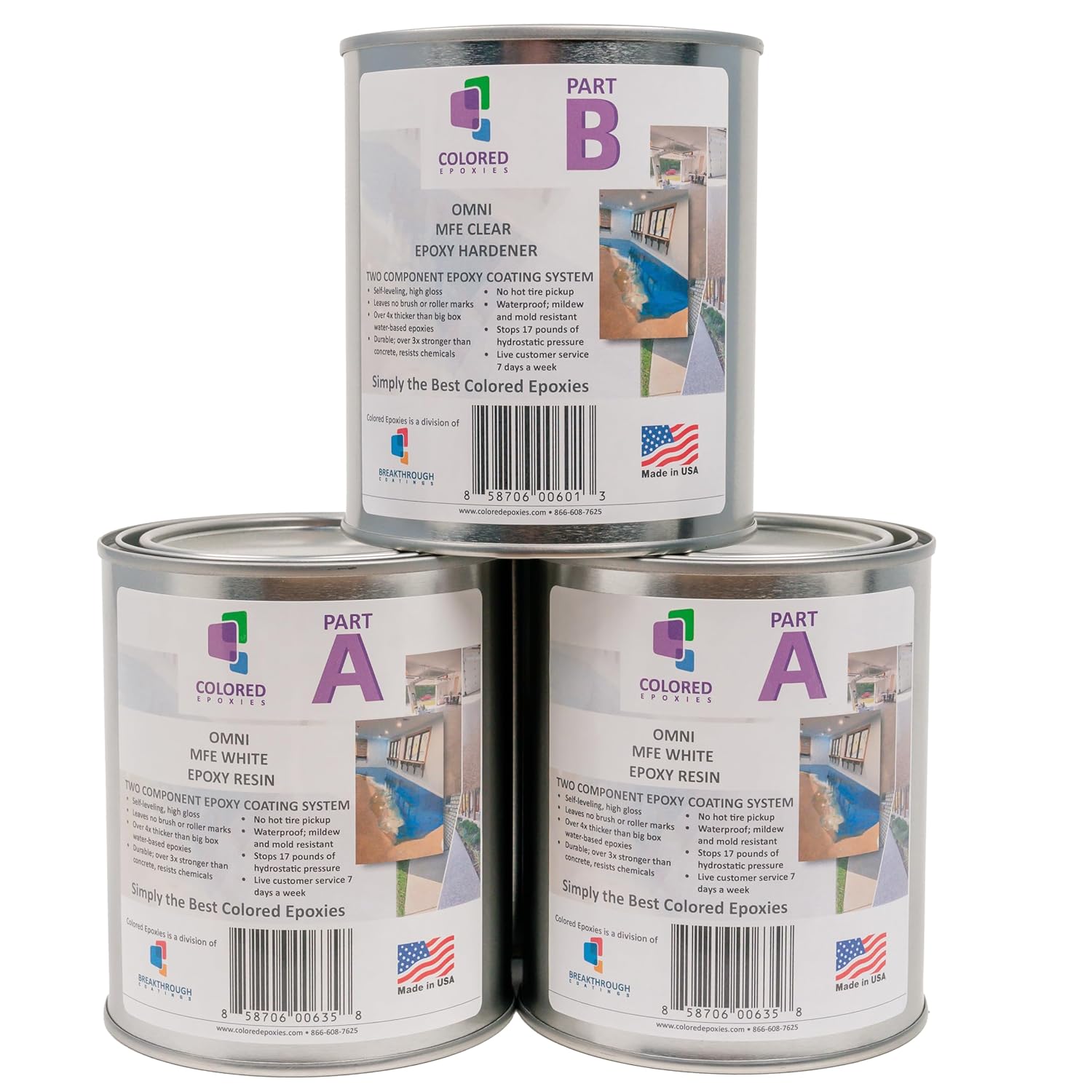 Coloredepoxies 10013 White Epoxy Resin Coating Made with Beautiful and Vibrant Pigments, 100%