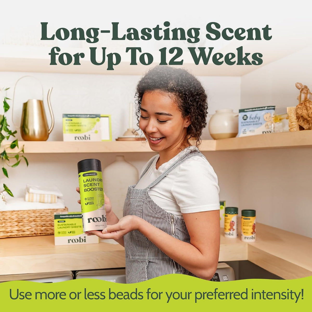 Roobi Sustainable Laundry Scent Booster Beads. Linen Breeze Fragrance Laundry Beads. 500 gr Bulk