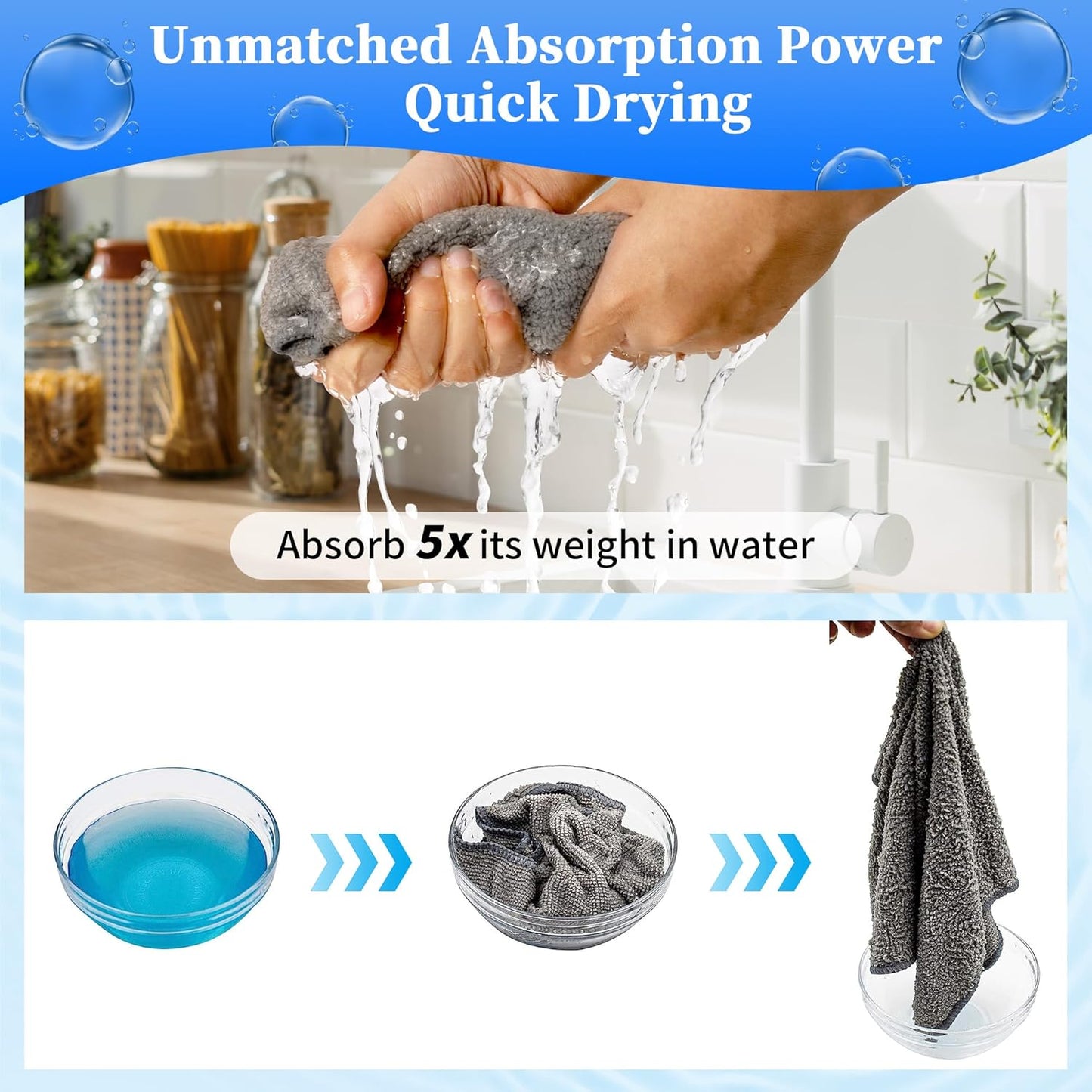 FIXSMITH Microfiber Cleaning Cloth - Pack of 12, Multi-Functional Towels, Size: 12 x 16 in, Highly