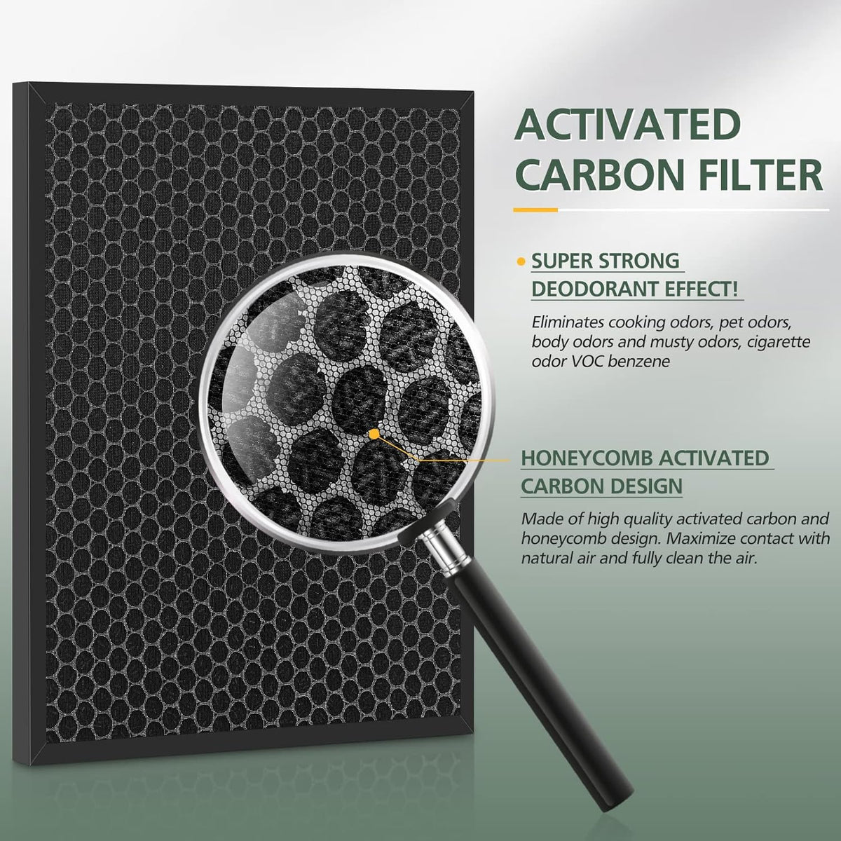 Filter Replacements for HSP001 Smart Air Purifier, 4 Stage Filtration of Fine Pre-Filter, Activated