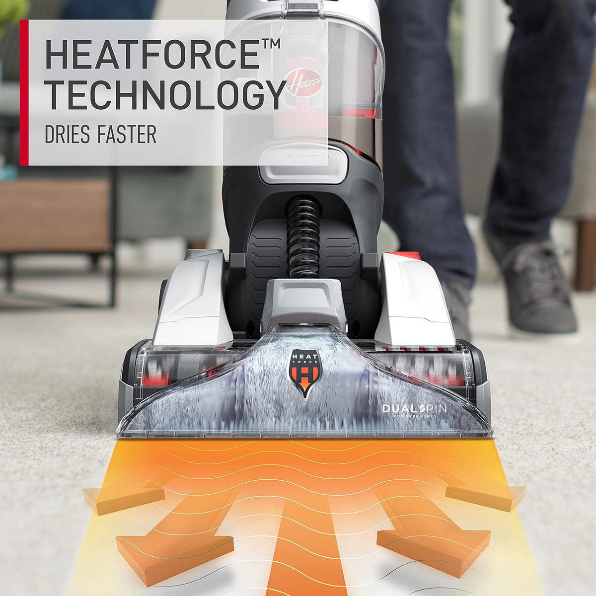 Hoover Dual Spin Pet+ Upright Carpet Cleaner Machine, Carpet Shampooer Machine for Home and Pets