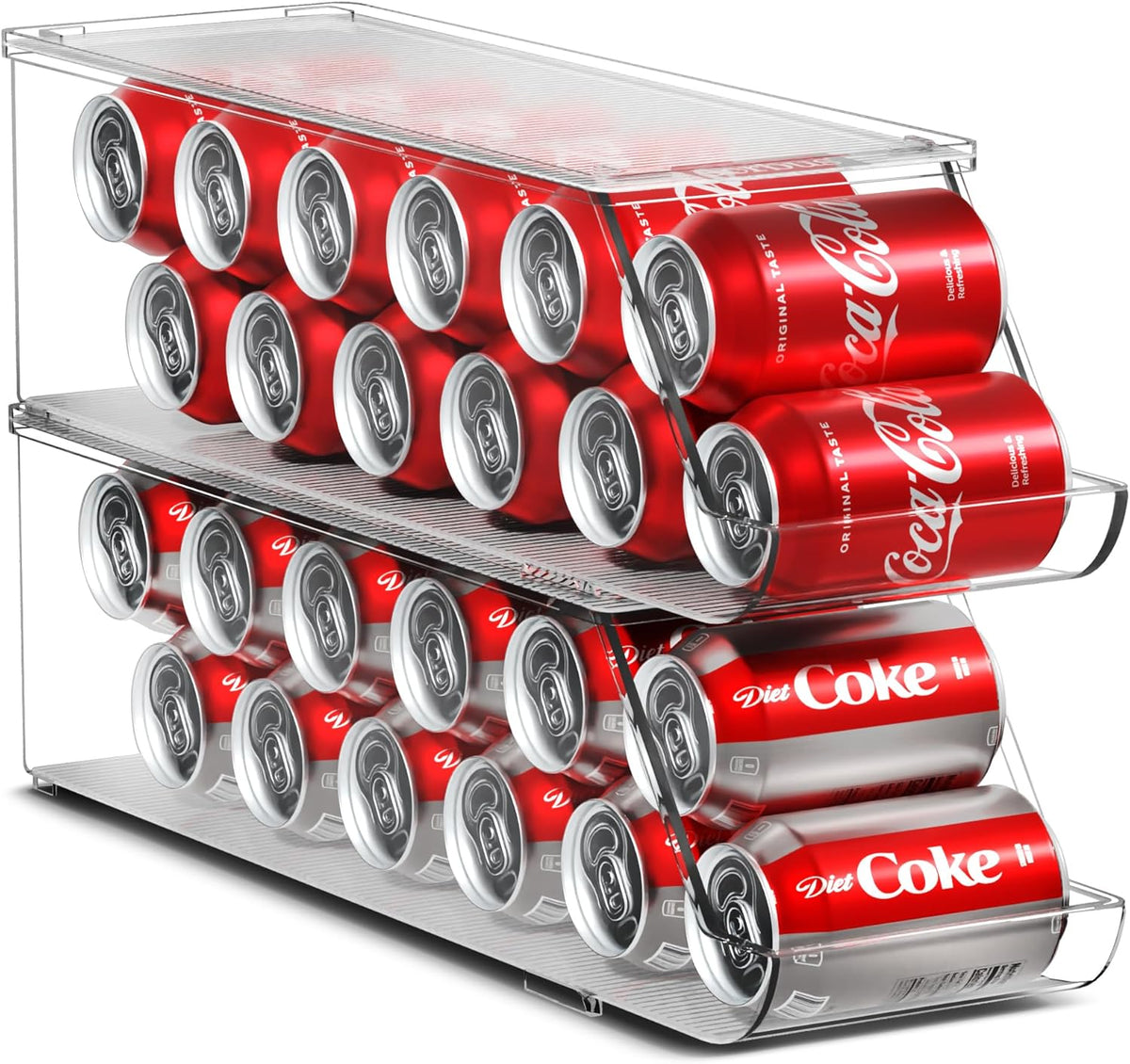 Sorbus Soda Can Organizer for Refrigerator Stackable Can Holder Dispenser with Lid for Fridge